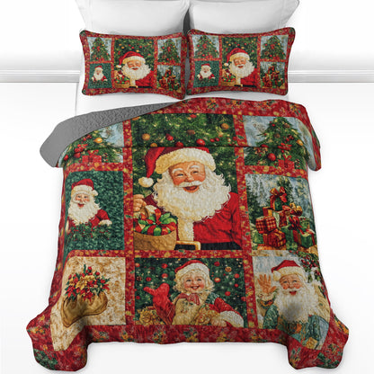 Shineful All Season Quilt 3-Piece Set Santa Claus