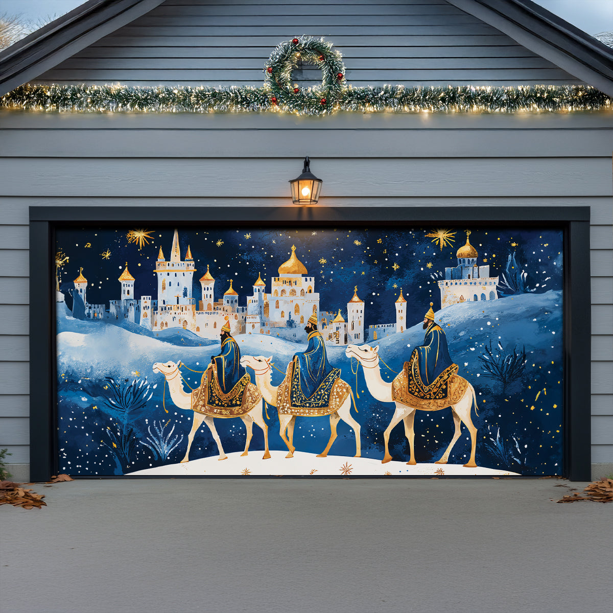 Shineful Garage Door Banner Decoration Three Kings