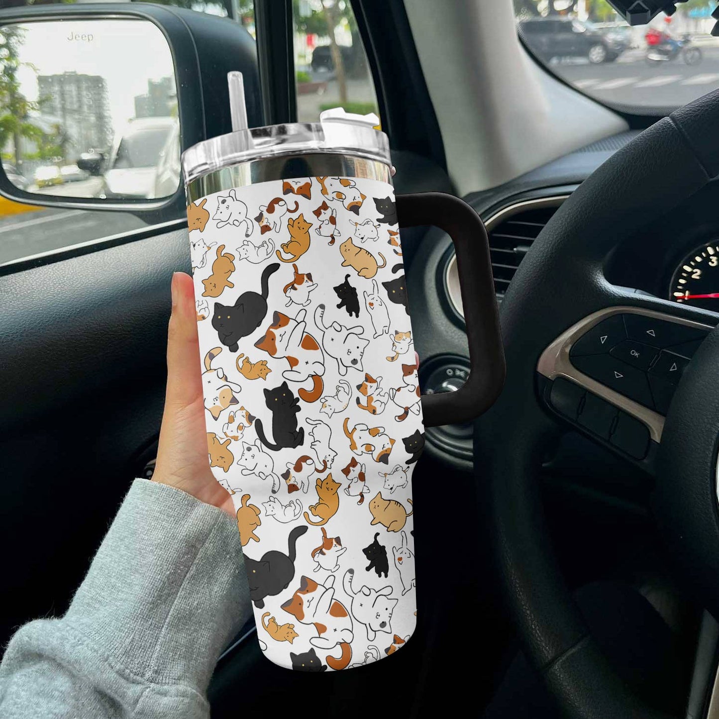 Cat Shineful™ Tumbler 40 Oz Cuteness Overloaded Tl10 Black 40Oz