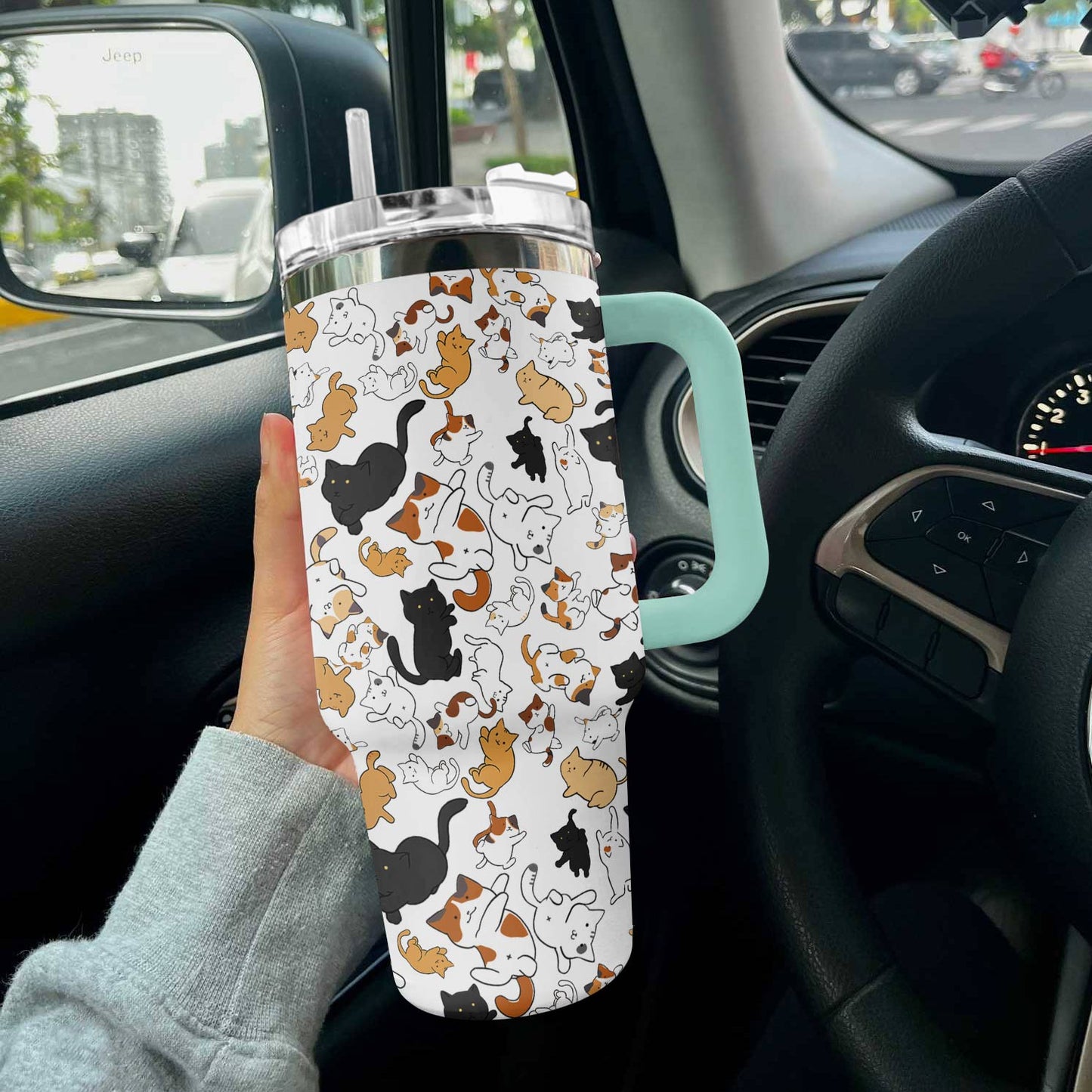 Cat Shineful™ Tumbler 40 Oz Cuteness Overloaded Tl10 Mint 40Oz