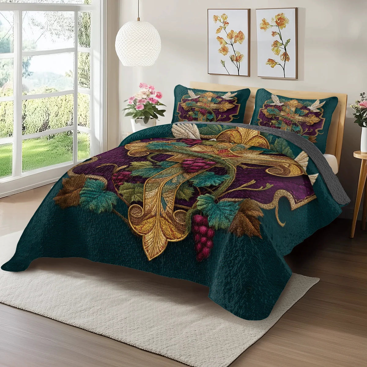 Shineful Quilt 3-Piece Set Vine of Eternal Grace