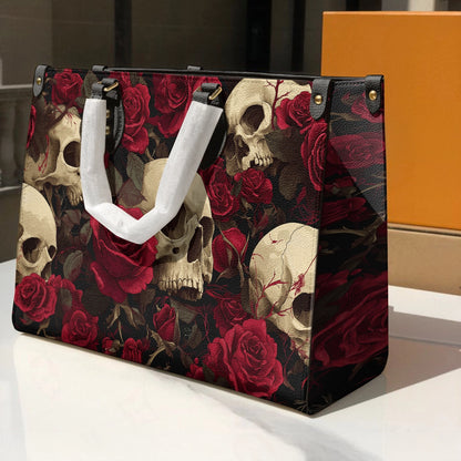 Shineful Leather Bag Crimson Skull Garden