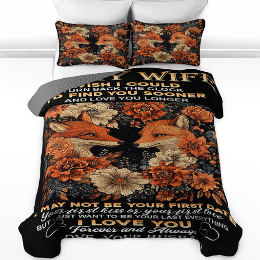 Shineful All Season Quilt 3-Piece Set Darling Fox Love