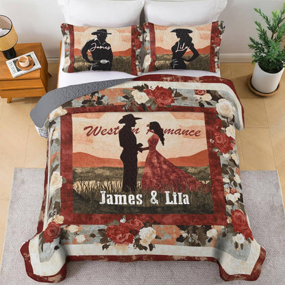 Shineful All Season Quilt 3-Piece Set - Personalized Cowboy Western Romance