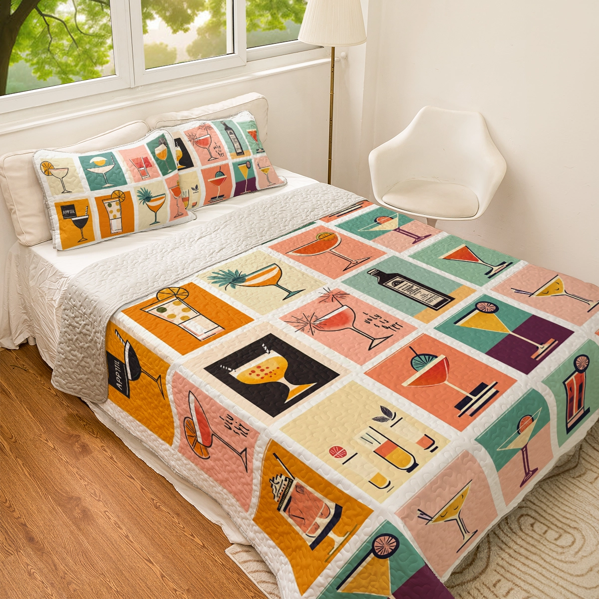 Shineful All Season Quilt 3-Piece Set Wine  Cocktail Chic