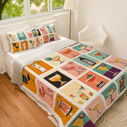 Shineful All Season Quilt 3-Piece Set Wine  Cocktail Chic