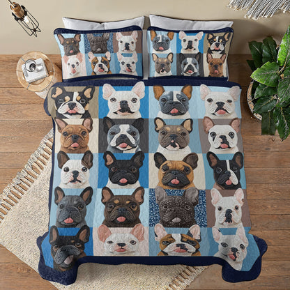 Shineful All Season Quilt 3-Piece Set Blue Bull