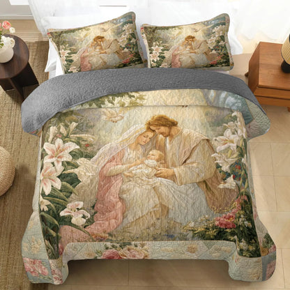 Shineful Quilt 3-Piece Set Heavenly Garden of Grace
