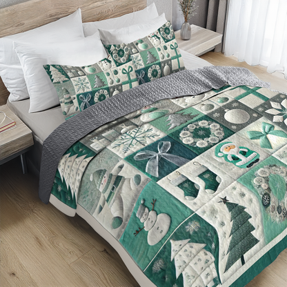 Shineful All Season Quilt 3-Piece Set - Frosty Cheer Christmas