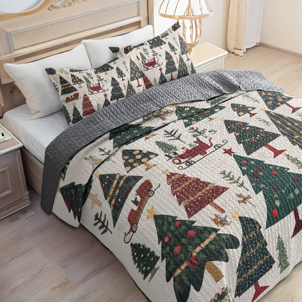 Shineful All Season Quilt 3-Piece Set - Christmas Tree Farm