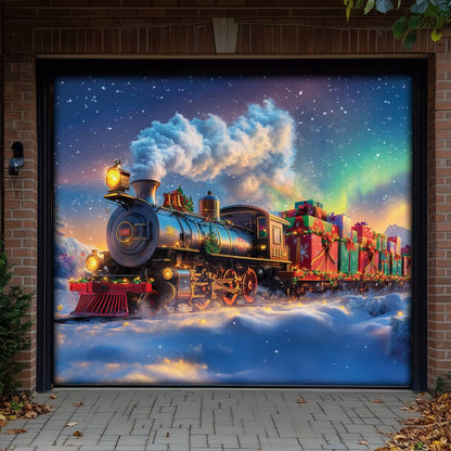 Shineful Garage Door Banner Decoration Christmas Train Magic