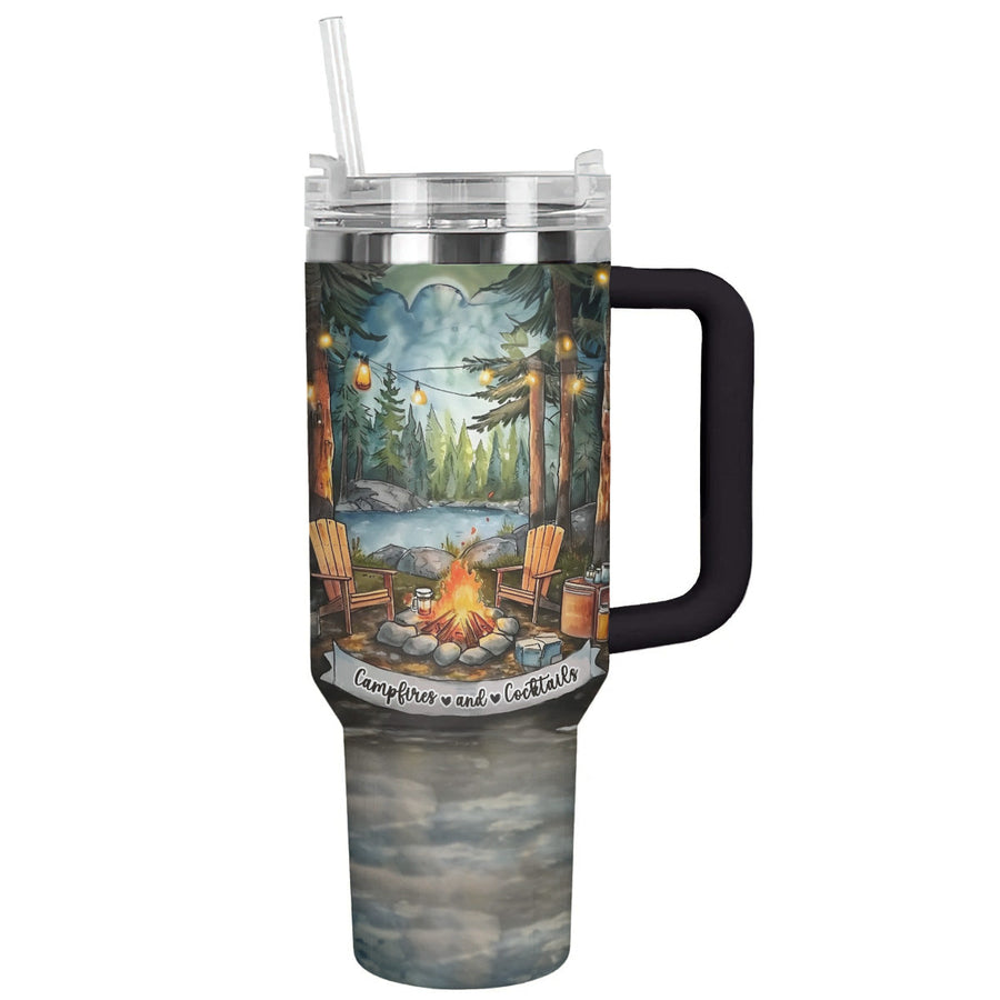 Camping Shineful™ Tumbler Campfire And Cocktails Mn8 40Oz