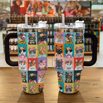 Shineful Tumbler Amazing Cat Floral