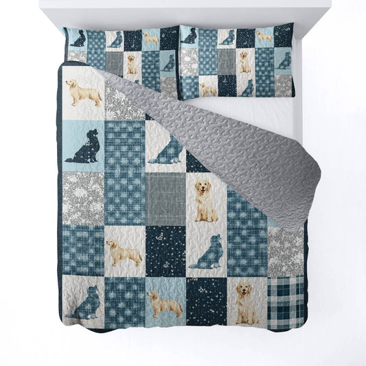Shineful All Season Quilt 3-Piece Set Patchwork Golden