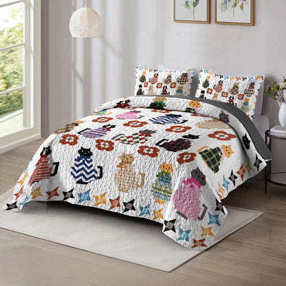 Shineful All Season Quilt 3-Piece Set Sweater Kitties
