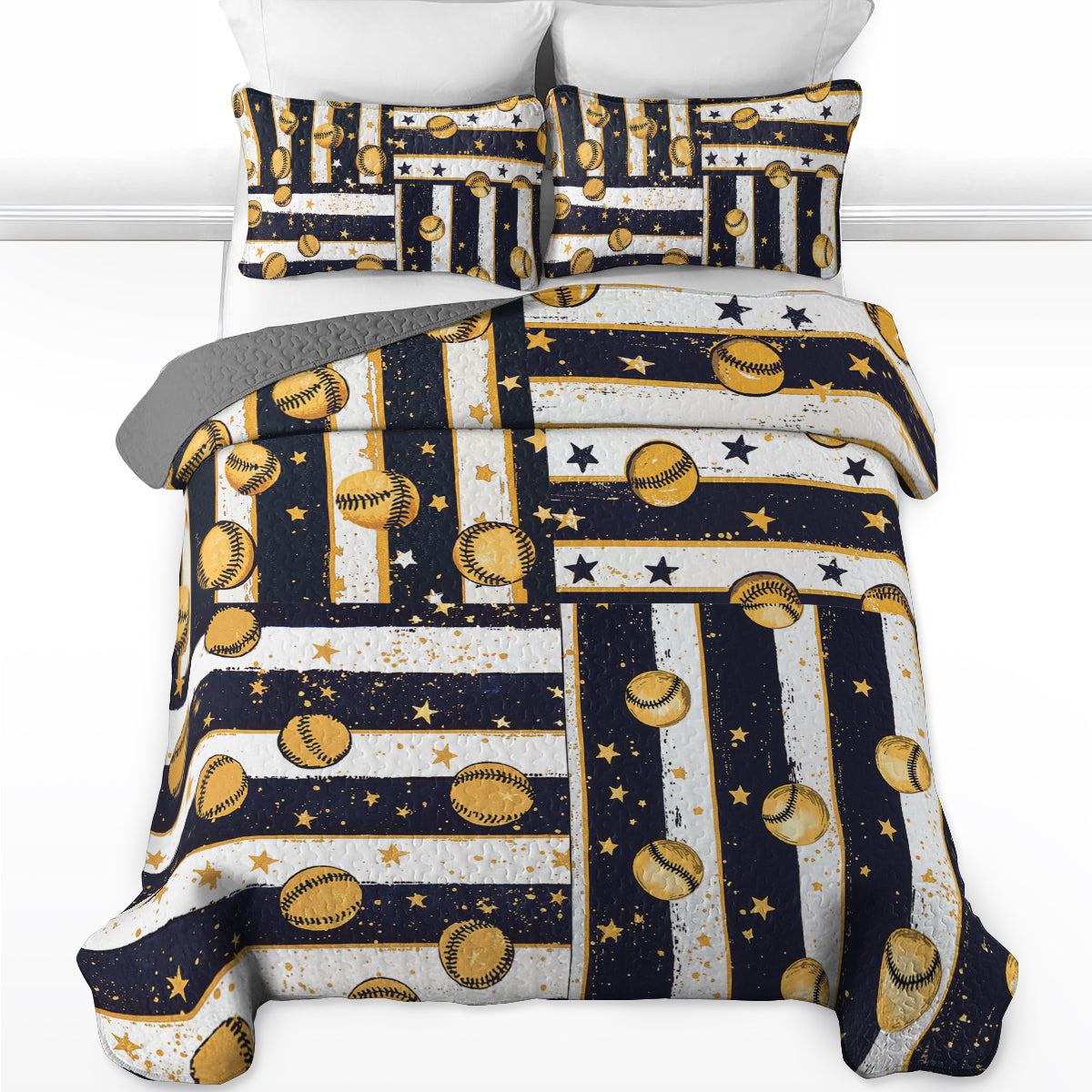 Shineful All Season Quilt 3-Piece Set Softball Dreams