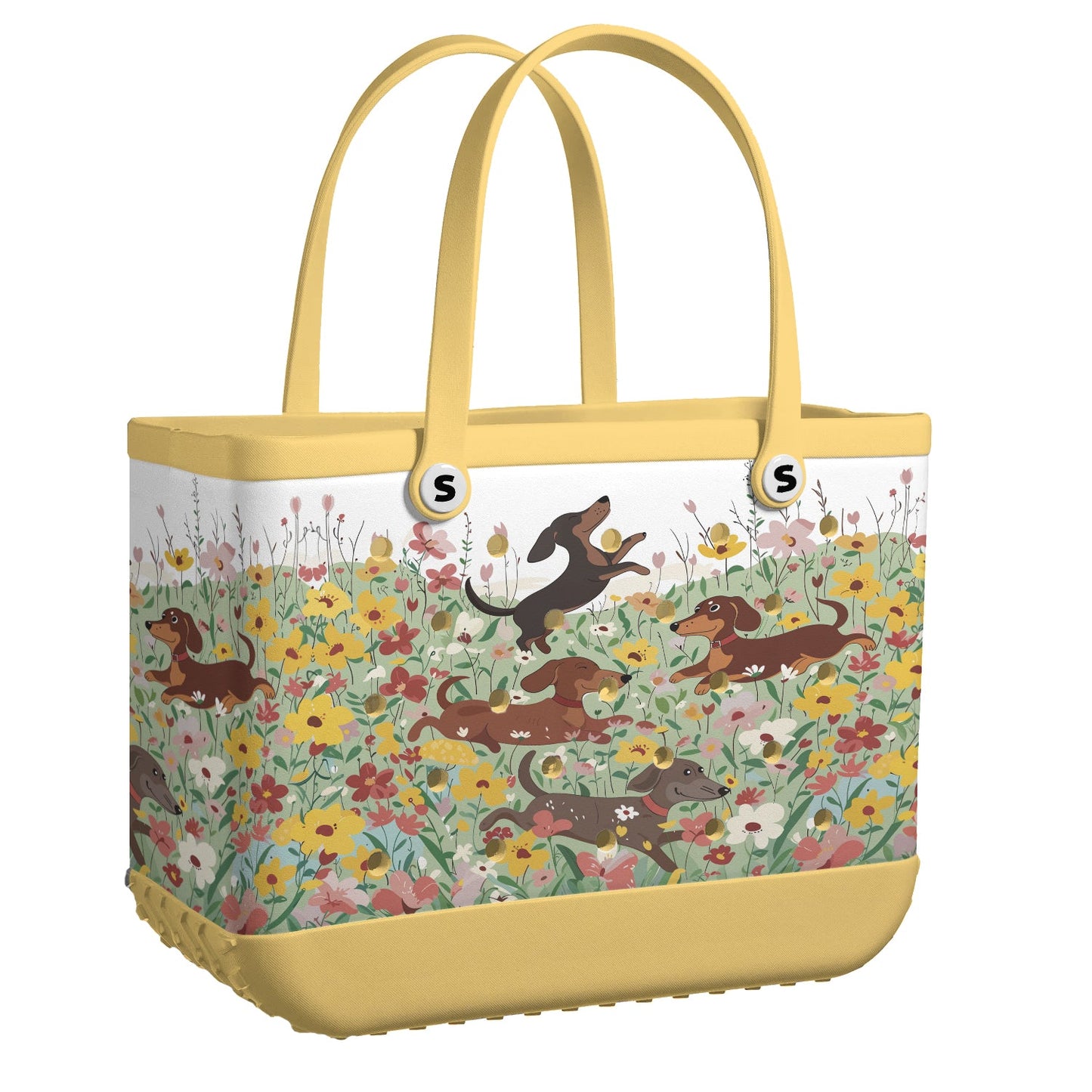 Shineful Beach Bag Dachshund In Flower Garden