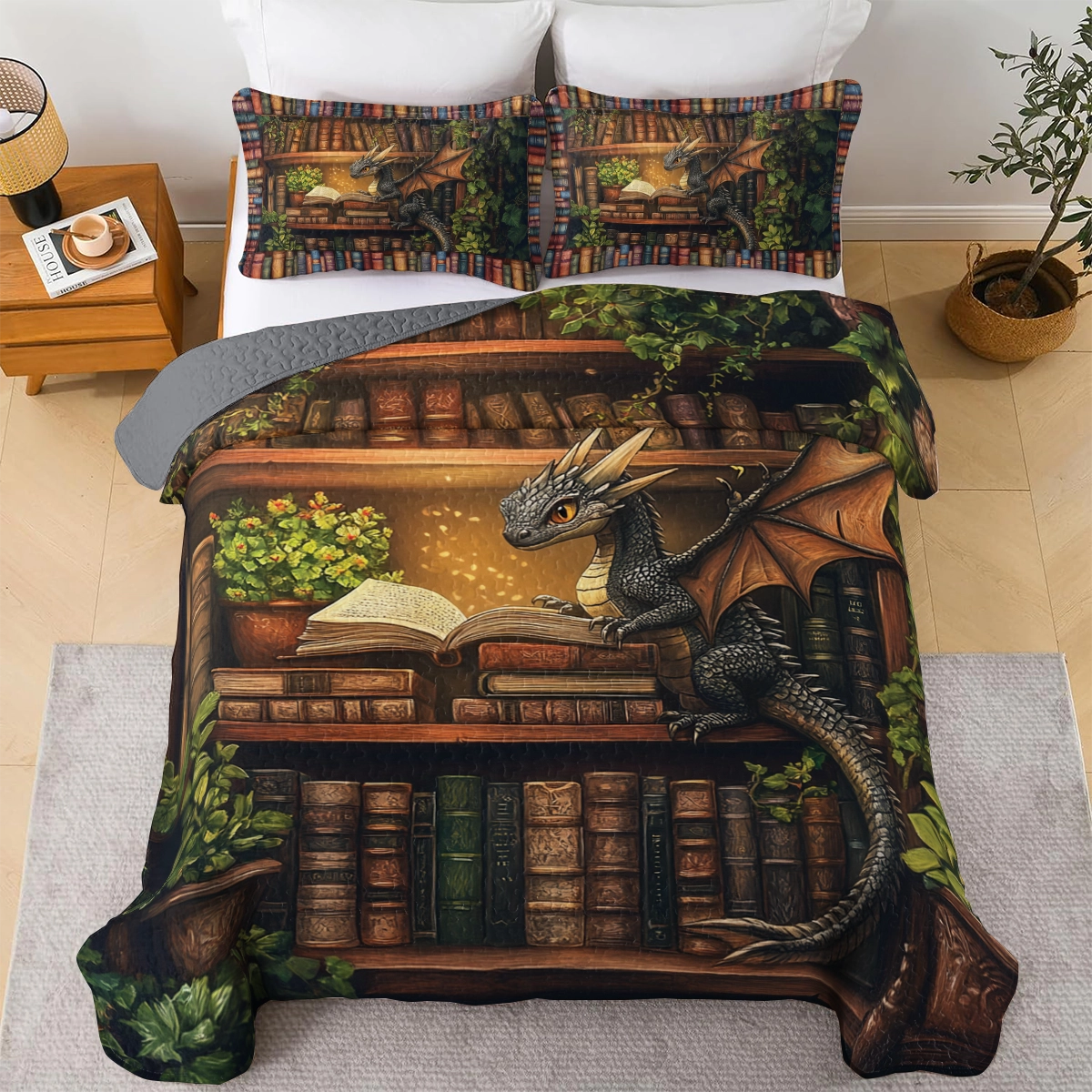 Shineful All Season Quilt 3-Piece Set - Dragon Scholar's Retreat