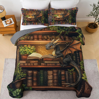 Shineful All Season Quilt 3-Piece Set - Dragon Scholar's Retreat