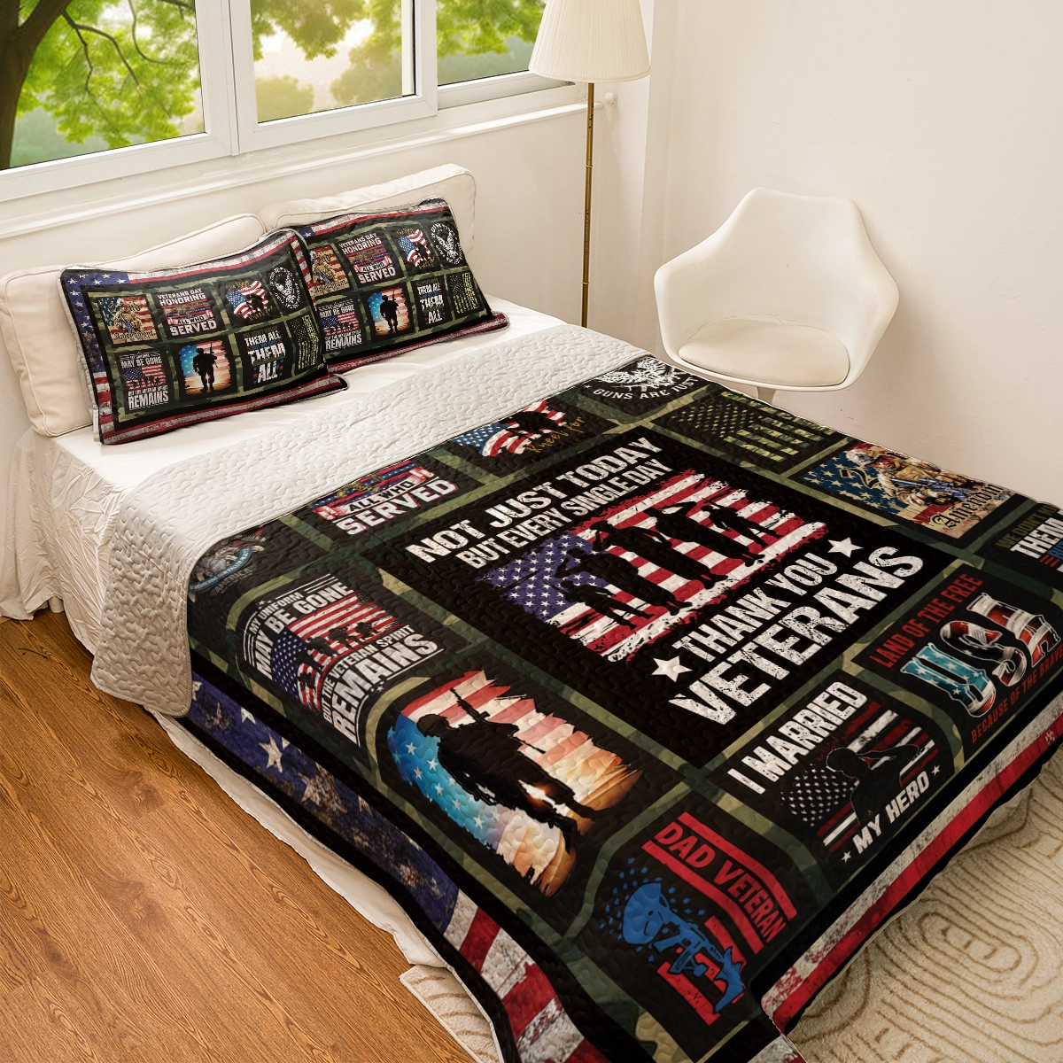 Shineful All Season Quilt 3-Piece Set - Patriotic Veterans