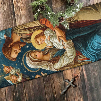 Shineful 2D Flat Print Quilted Table Runner - Holy Family