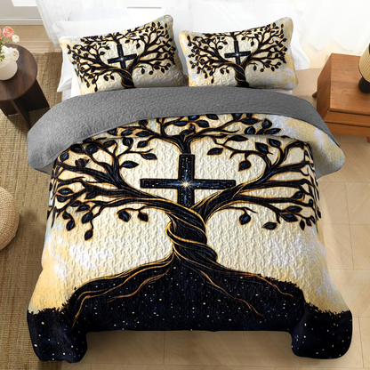 Shineful All Season Quilt 3-Piece Set - Sacred Tree of Life