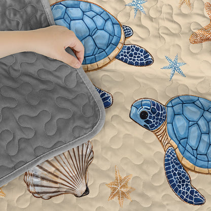 Shineful Quilt 3-Piece Set Sea Turtle