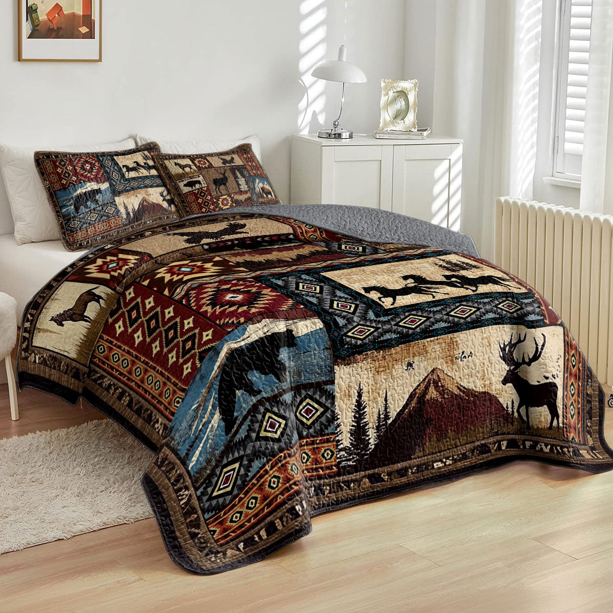 Shineful All Season Quilt 3-Piece Set Tribal Spirit Journey