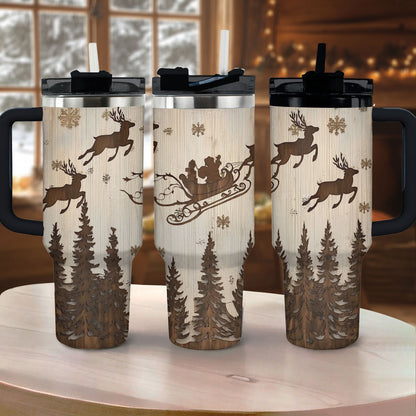 Shineful Glossy Tumbler Winter Sleigh Ride