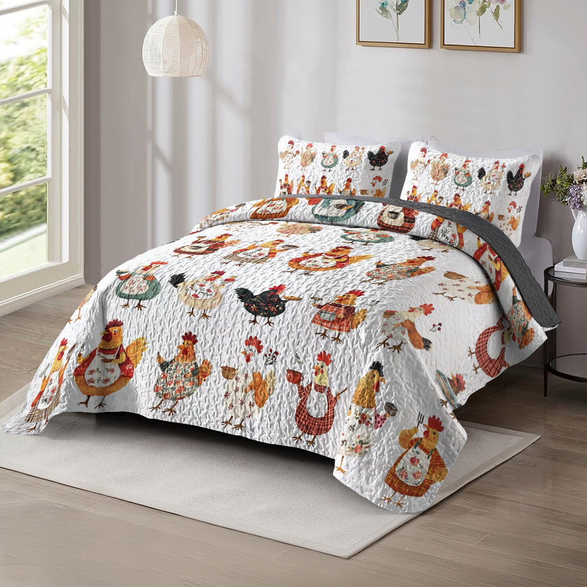 Shineful All Season Quilt 3-Piece Set Whimsical Rooster