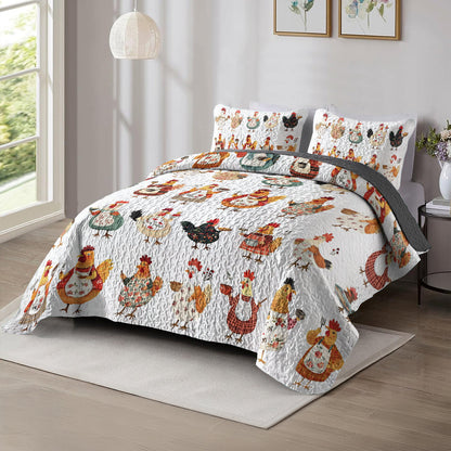 Shineful All Season Quilt 3-Piece Set Whimsical Rooster