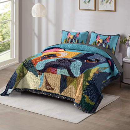 Shineful All Season Quilt 3-Piece Set - French Bulldog Artistic Retreat