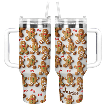 Shineful Glossy Tumbler Personalized Adorable Gingerbread