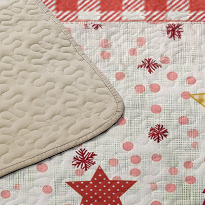 Shineful All Season Quilt 3-Piece Set Polka Dot Christmas Tree