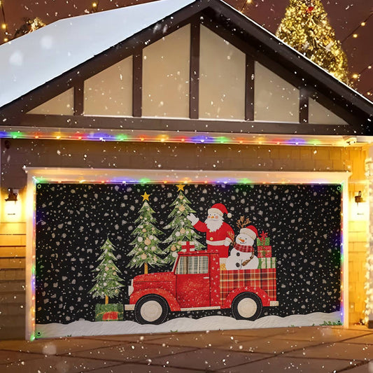 Shineful Garage Door Banner Decoration Santa Claus