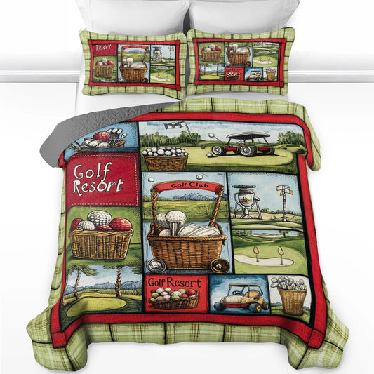 Shineful All Season Quilt 3-Piece Set Golf Beautiful Dreams
