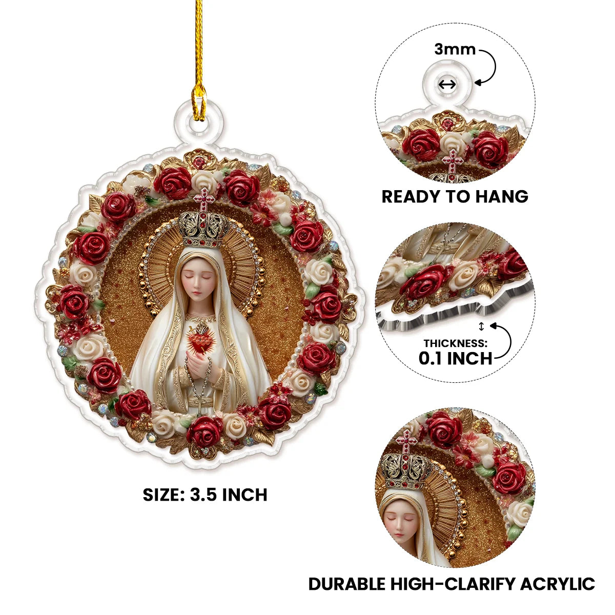 Shineful 2D Acrylic Ornament Our Lady Of Fatima
