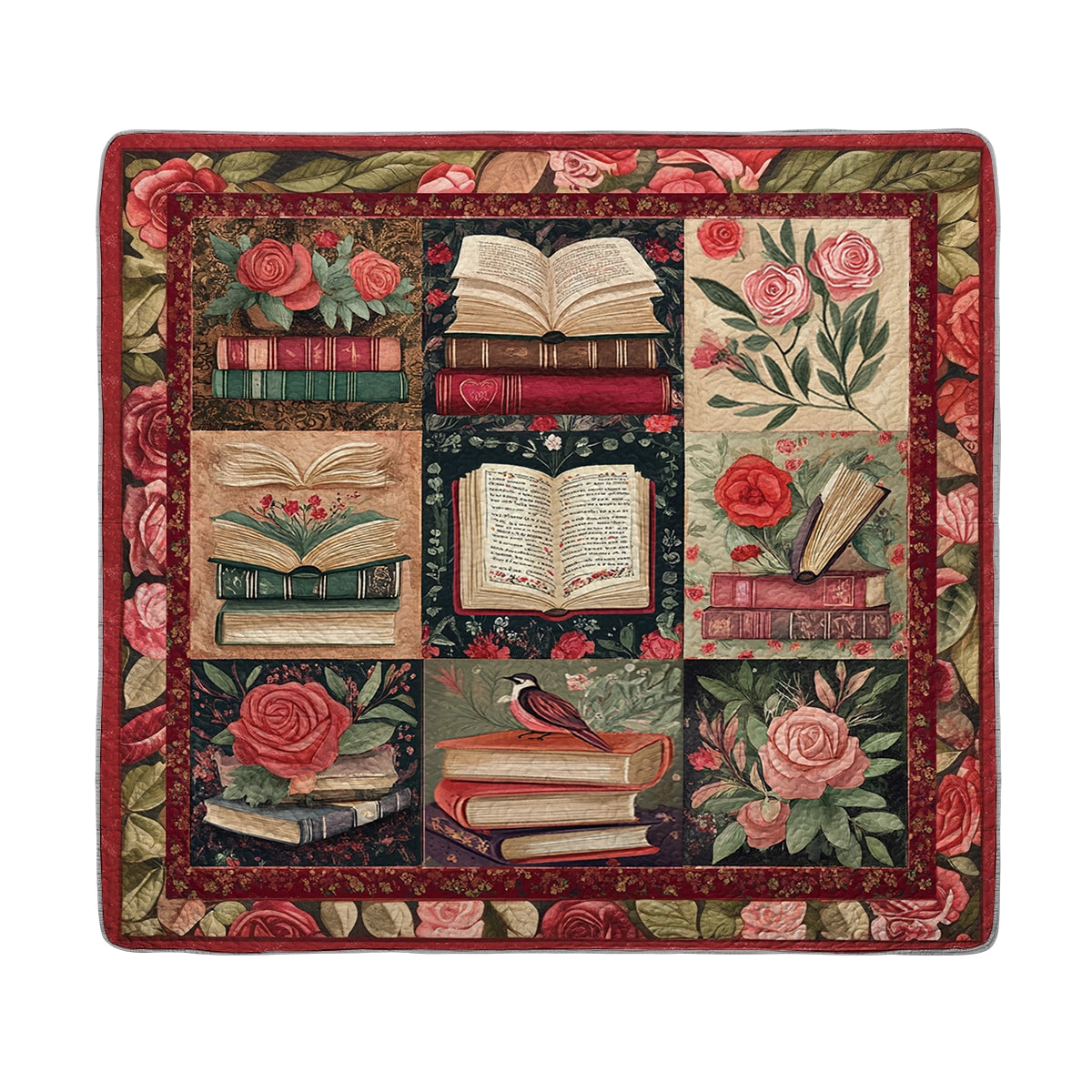 Shineful All Season Quilt 3-Piece Set Literary Rose Garden