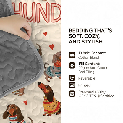 Shineful Quilt 3-Piece Set Dachshund Lovely Delight