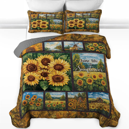 Shineful All Season Quilt 3-Piece Set - Shine Like a Sunflower
