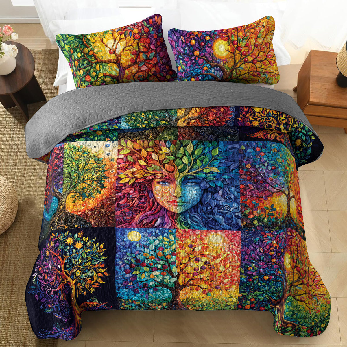 Shineful All Season Quilt 3-Piece Set Life Tree Harmony