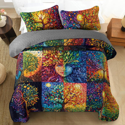 Shineful All Season Quilt 3-Piece Set Life Tree Harmony