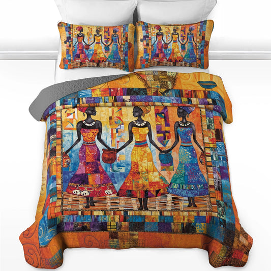 Shineful All Season Quilt 3-Piece Set Dancing Colors
