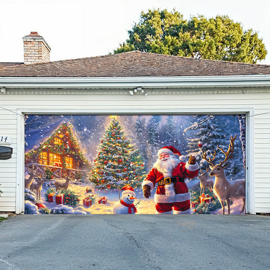 Shineful Garage Door Banner Decoration Cheerful Christmas Santa