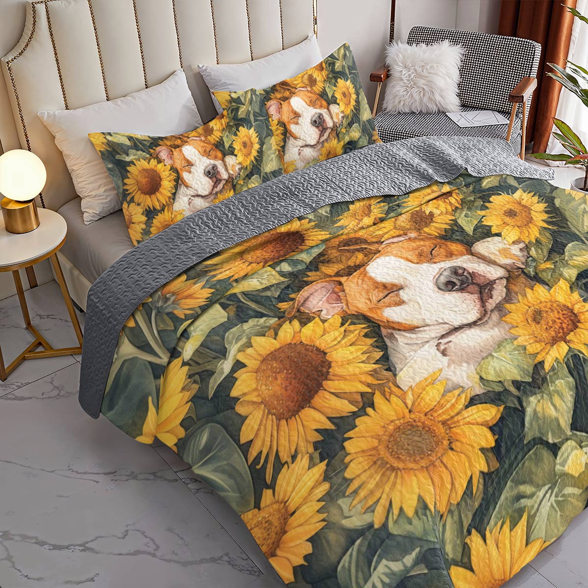 Shineful All Season Quilt 3-Piece Set Sleeping Bulldog