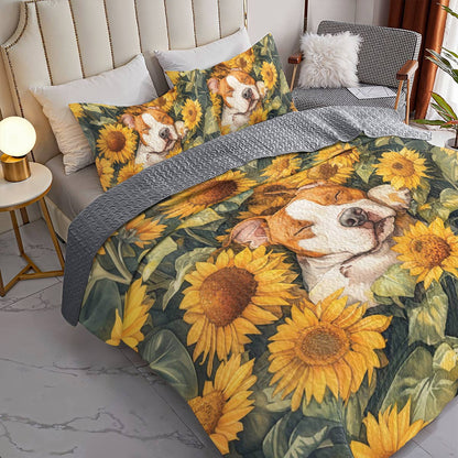 Shineful All Season Quilt 3-Piece Set Sleeping Bulldog