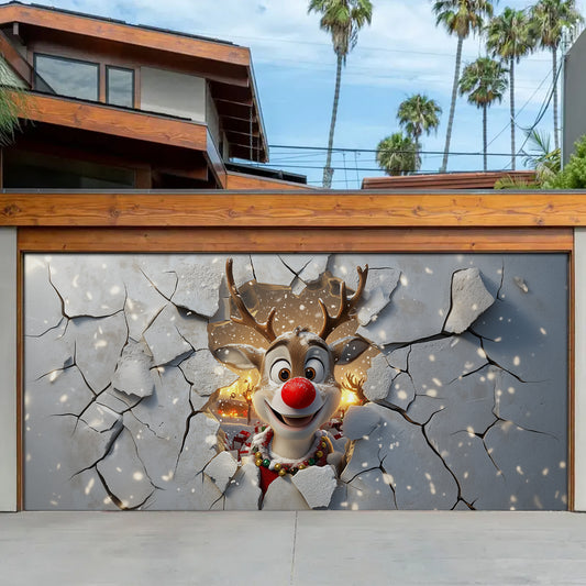 Shineful Garage Door Banner Decoration - 3D Reindeer