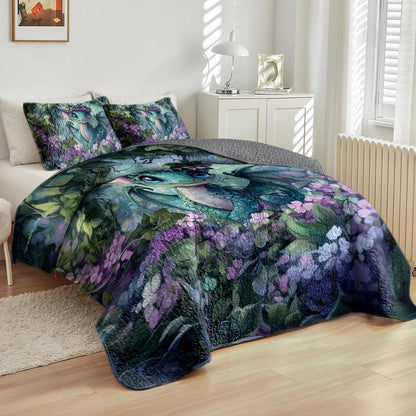 Shineful All Season Quilt 3-Piece Set - Whimsical Woodland Dragon