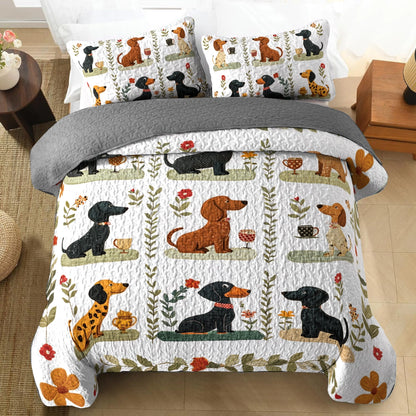 Shineful All Season Quilt 3-Piece Set Wagging Tails