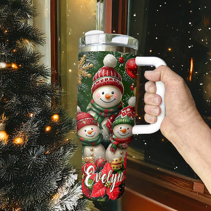 Shineful Glossy Tumbler Personalized Christmas Cozy Snowman
